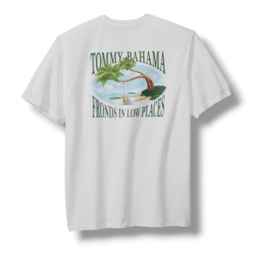 Tommy Bahama Fronds In Low Places Tee White Short Sleeve 3XL New‎